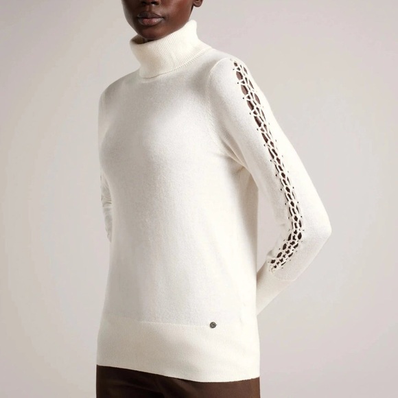 Ted Baker‎ NWT Maevia Roll Neck Sweater Jumper with Stitch Insert Size 2 US 6 - Picture 1 of 12